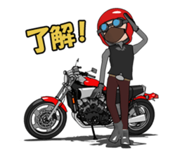 Powerful red motorcycle sticker #8067262