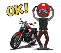 Powerful red motorcycle sticker #8067265