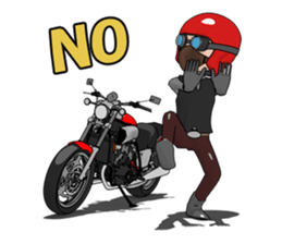 Powerful red motorcycle sticker #8067266