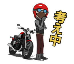 Powerful red motorcycle sticker #8067267