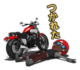 Powerful red motorcycle sticker #8067272
