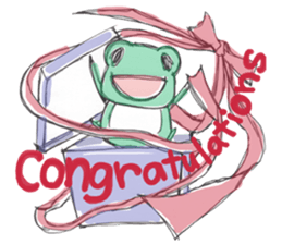 StrawberryFrog with Congratulations sticker #8068317