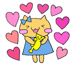 Stamp of a kitty and a trumpet. sticker #8071803