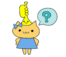 Stamp of a kitty and a trumpet. sticker #8071806
