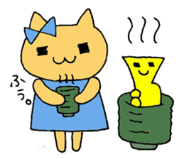 Stamp of a kitty and a trumpet. sticker #8071819