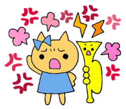 Stamp of a kitty and a trumpet. sticker #8071820