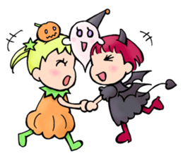 Halloween Sticker of children and ghosts sticker #8072552