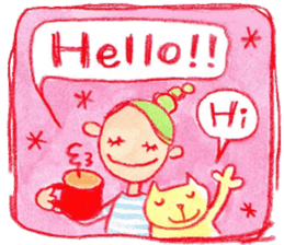 English The daily life of girls & kitty2 sticker #8073097