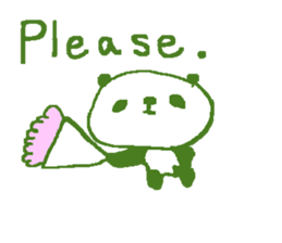 English simple panda sticker sticker #8073221