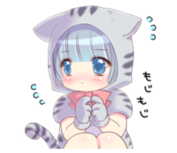 Pretty cat ear boy sticker #8073300