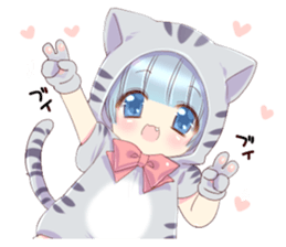 Pretty cat ear boy sticker #8073308