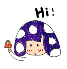 purple mushroom sticker #8073628