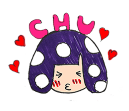 purple mushroom sticker #8073630