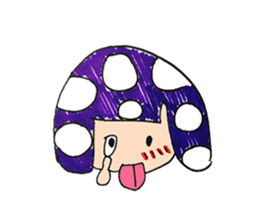 purple mushroom sticker #8073631