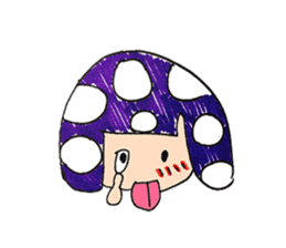 purple mushroom sticker #8073631