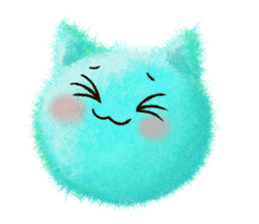Fluffy balls (3) cat sticker #8075801