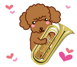 We love Music poodle sticker #8075844