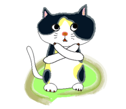 Mii-chan next to the cat. sticker #8076873