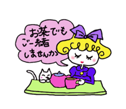 Cute cat and owner girl everyday (2) sticker #8078308