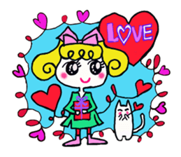 Cute cat and owner girl everyday (2) sticker #8078309