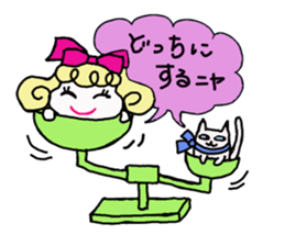 Cute cat and owner girl everyday (2) sticker #8078313