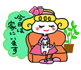Cute cat and owner girl everyday (2) sticker #8078331