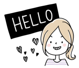 A girl in a border shirt sticker #8079628