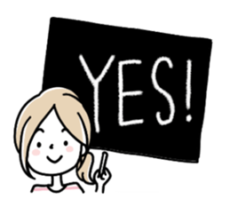 A girl in a border shirt sticker #8079630