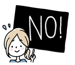 A girl in a border shirt sticker #8079631