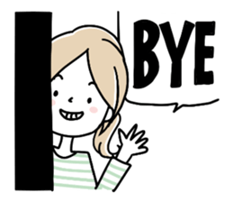 A girl in a border shirt sticker #8079634