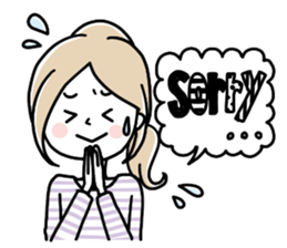 A girl in a border shirt sticker #8079649