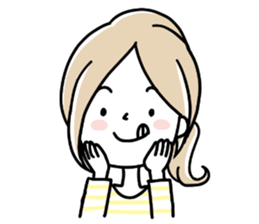A girl in a border shirt sticker #8079661