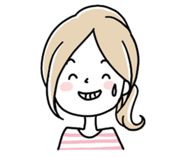 A girl in a border shirt sticker #8079662
