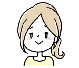 A girl in a border shirt sticker #8079663