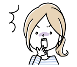 A girl in a border shirt sticker #8079664