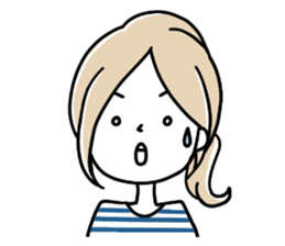 A girl in a border shirt sticker #8079666