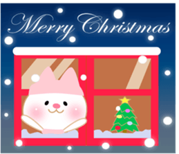 Soft pastel cat there were.Winter. sticker #8080918