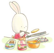 Cute bear and rabbit 3 by Torataro sticker #8081804