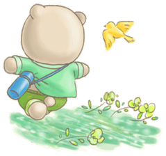 Cute bear and rabbit 3 by Torataro sticker #8081806