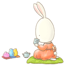 Cute bear and rabbit 3 by Torataro sticker #8081812