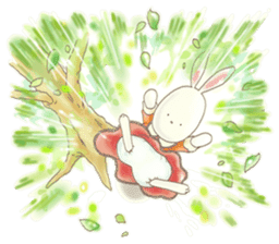 Cute bear and rabbit 3 by Torataro sticker #8081816