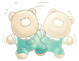 Cute bear and rabbit 3 by Torataro sticker #8081817