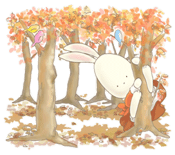 Cute bear and rabbit 3 by Torataro sticker #8081820