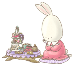 Cute bear and rabbit 3 by Torataro sticker #8081824