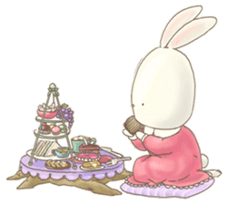 Cute bear and rabbit 3 by Torataro sticker #8081825