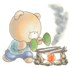 Cute bear and rabbit 3 by Torataro sticker #8081827