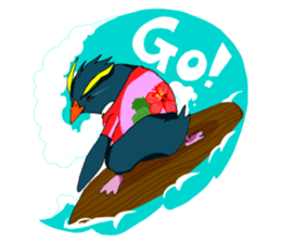 Surfer penguin sticker #8082942