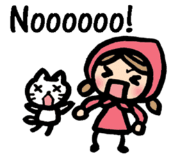Cute cat and girl in English sticker #8084386