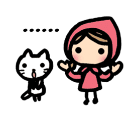 Cute cat and girl in English sticker #8084390