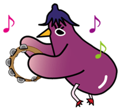 Eggplant chick piyo piyo Nasby3 sticker #8084691
